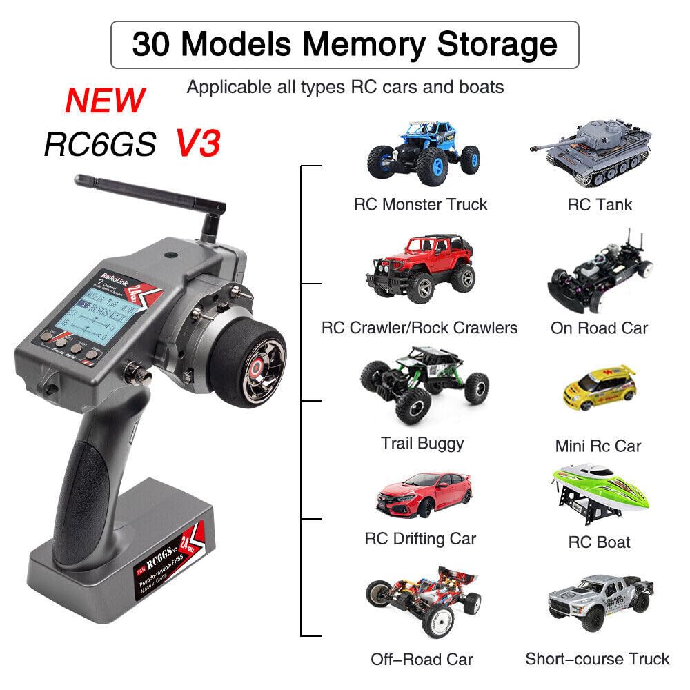 Amazon.co.jp: RadioLink RC6GS V3 2.4G 7CH ラジオ送信 R7FG
